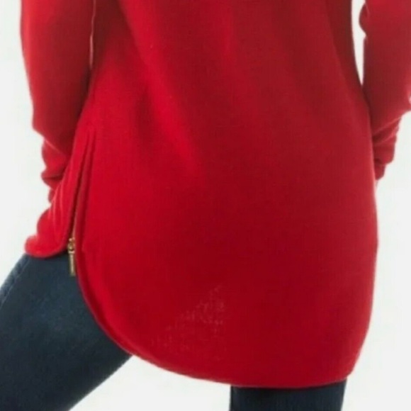 Michael Kors Red Sweater with Gold Zippers - Picture 5 of 8
